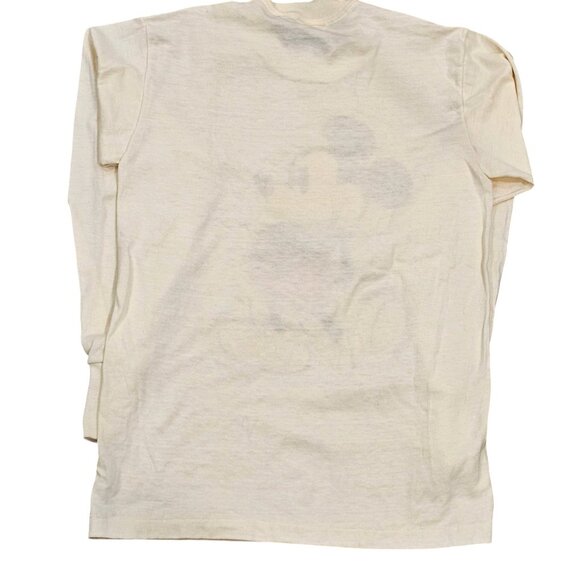 80s VTG Disney Mickey Mouse Tshirt Longsleeve Sz XS Thin Flawed Yellowed Signal - Picture 5 of 10